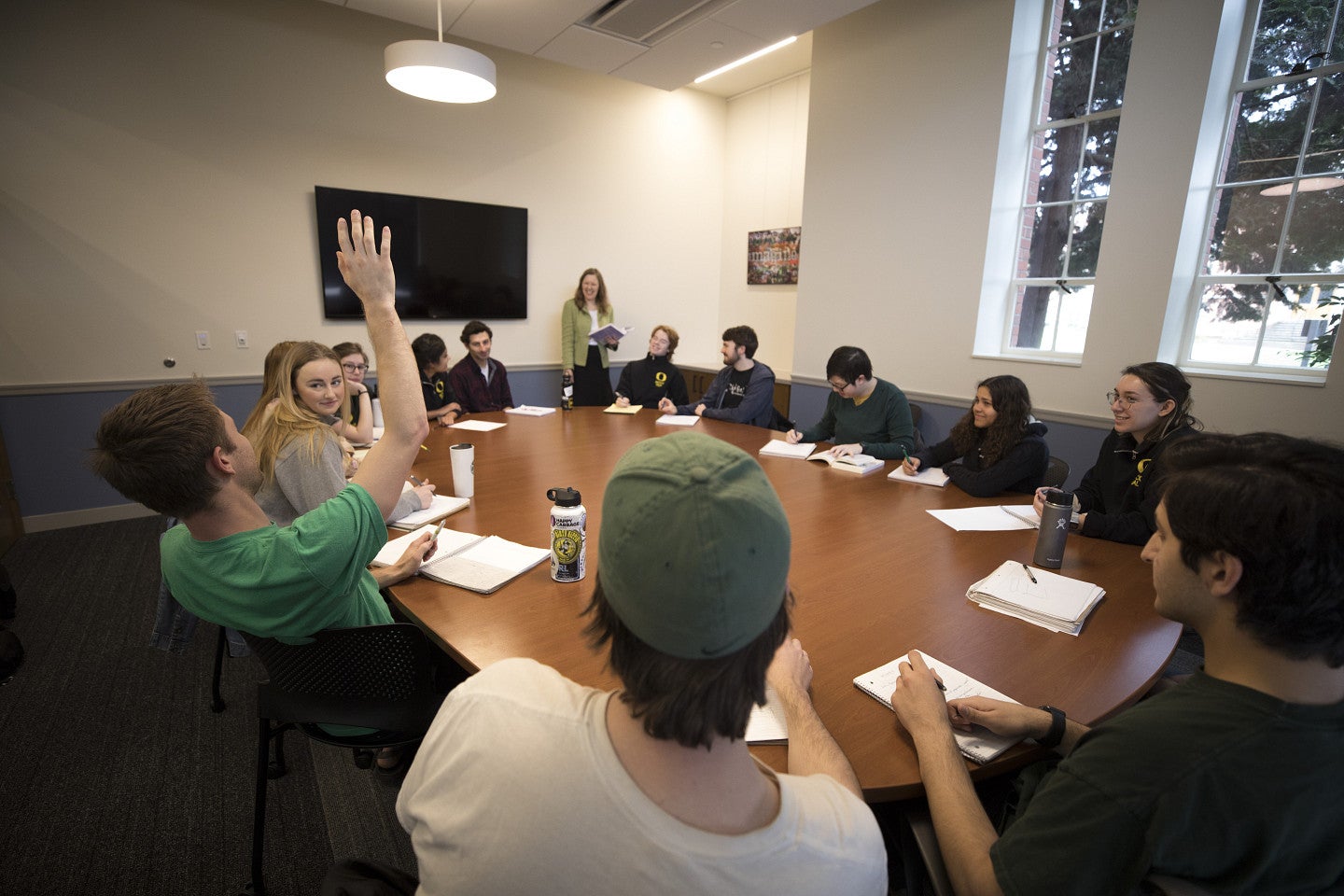 Students in seminar classroom