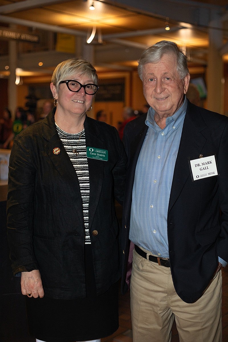 carol stabile and mark gall pose at 3mt reception