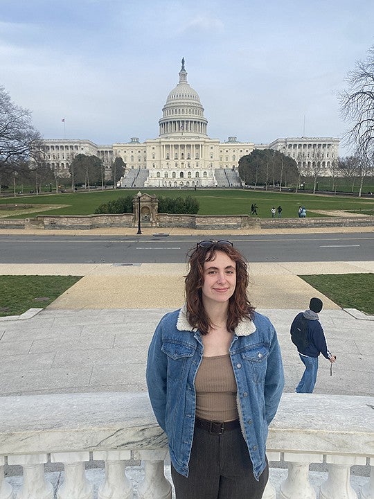 kyla schmitt posing in front of US capitol