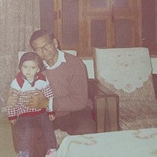 toddler gayatri misra with grandfather