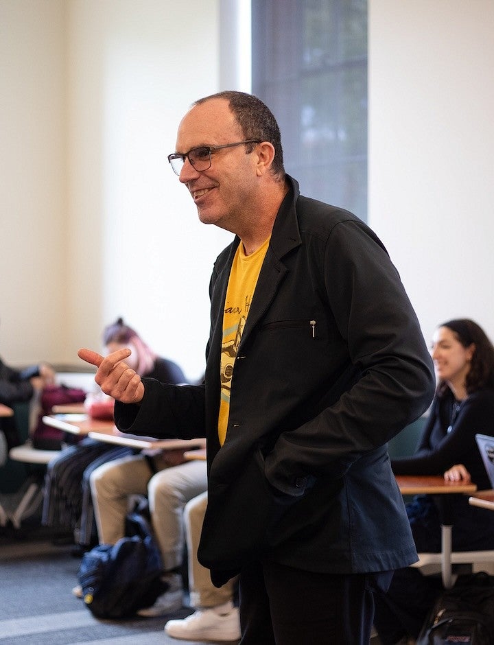 gantt gurley gesturing while teaching a class