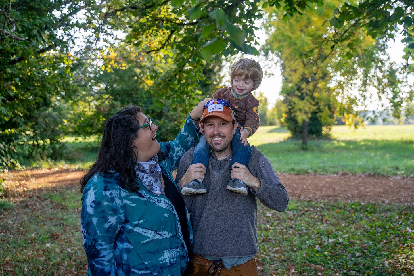 Jesse Wilson with wife and son