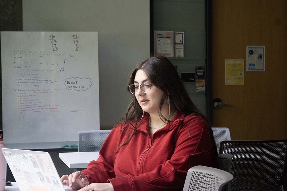 student at laptop working