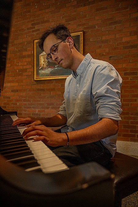 person playing the piano