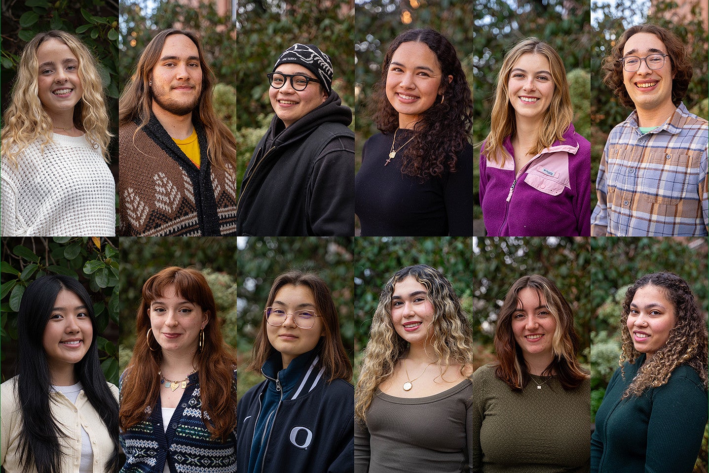 composite portrait of the 12 members of the 2026 student advisory council