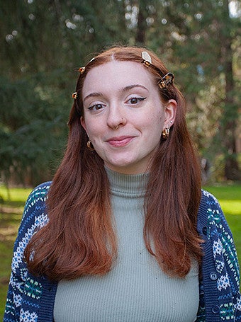 portrait of avery suriano on campus green