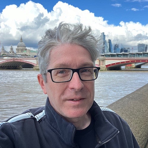 photo of ben saunders with London skyline