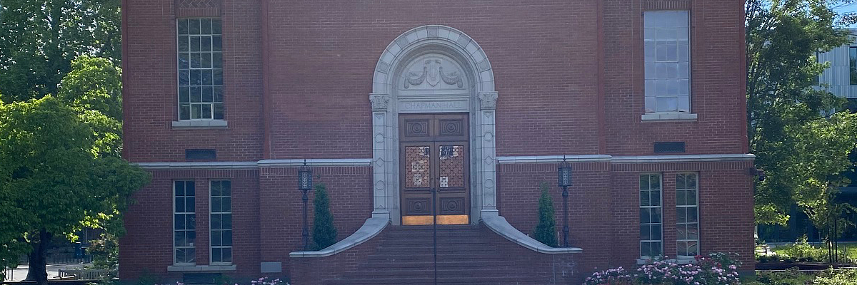 brick stairs leading to west doors of Chapman Hall