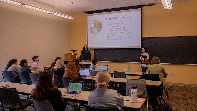 students giving a class presentation
