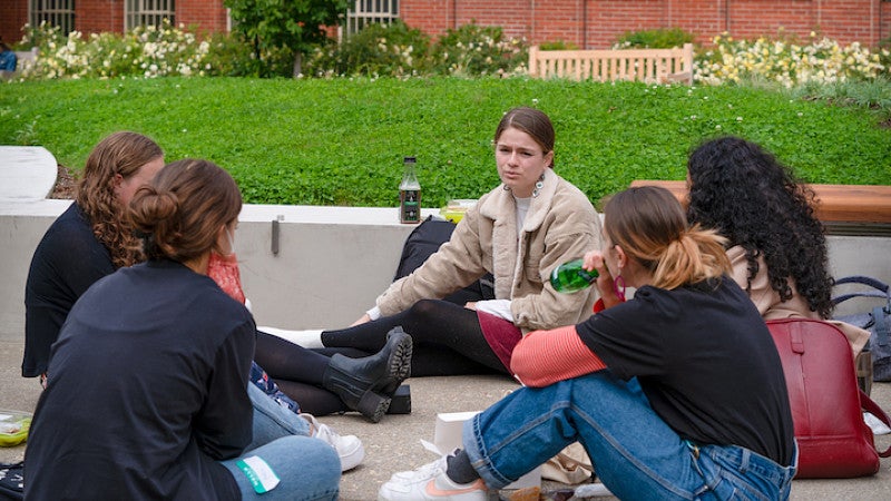 Students meet one another over lunch at the Stamps Scholar reception 