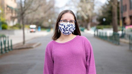 Mikala Capage, Goldwater recipient, on the UO campus. 