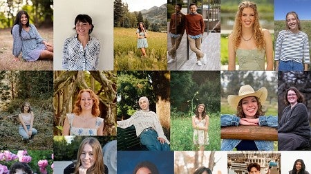 a collage of portraits of 24 new stamps scholars