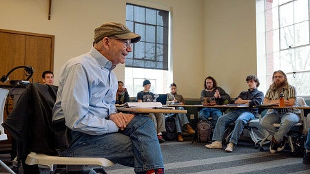 peter defazio teaching a class in chapman hall