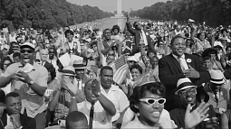 Black and white photo of the March On Washington