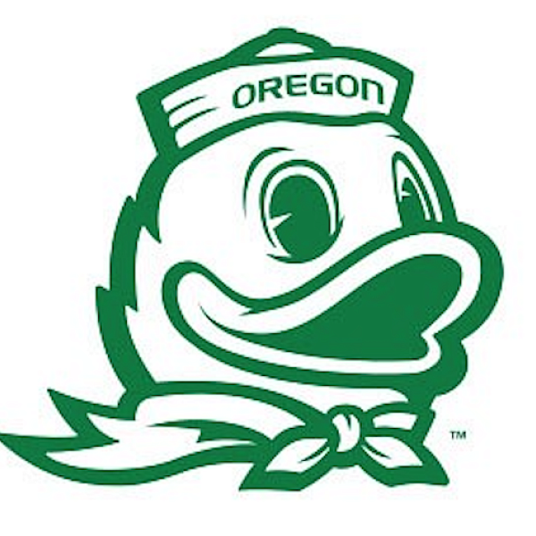 Green and White Icon of The University of Oregon Duck