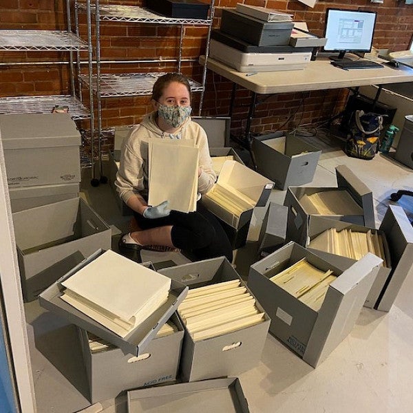 Morning Glory Ritchie during her internship at the Springfield History Museum