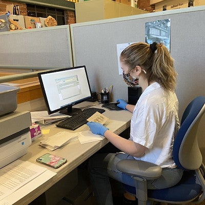 Morning Glory Ritchie during her internship at the Springfield History Museum