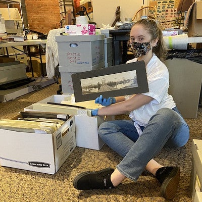 Morning Glory Ritchie during her internship at the Springfield History Museum