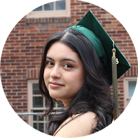 circular portrait of yessica roldan in graduation cap