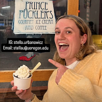 student selfie with ice cream