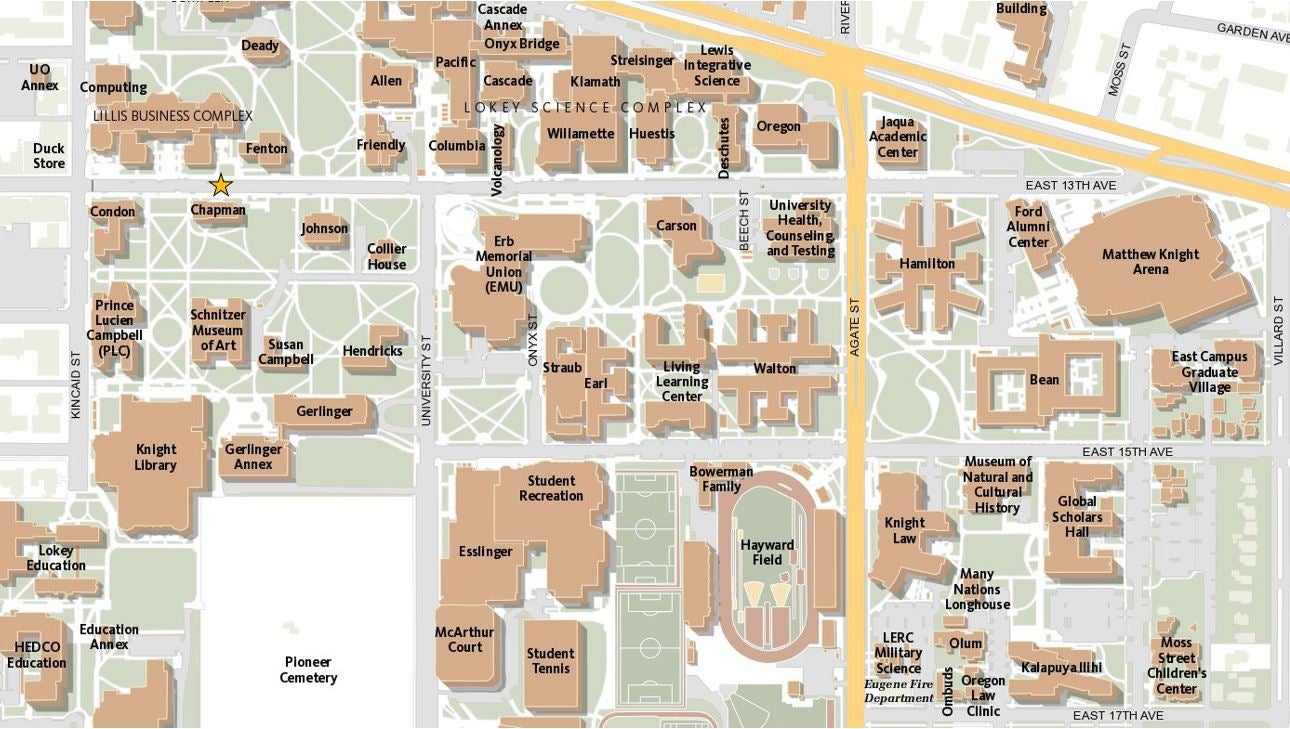 U Of O Map Visit Us | Clark Honors College