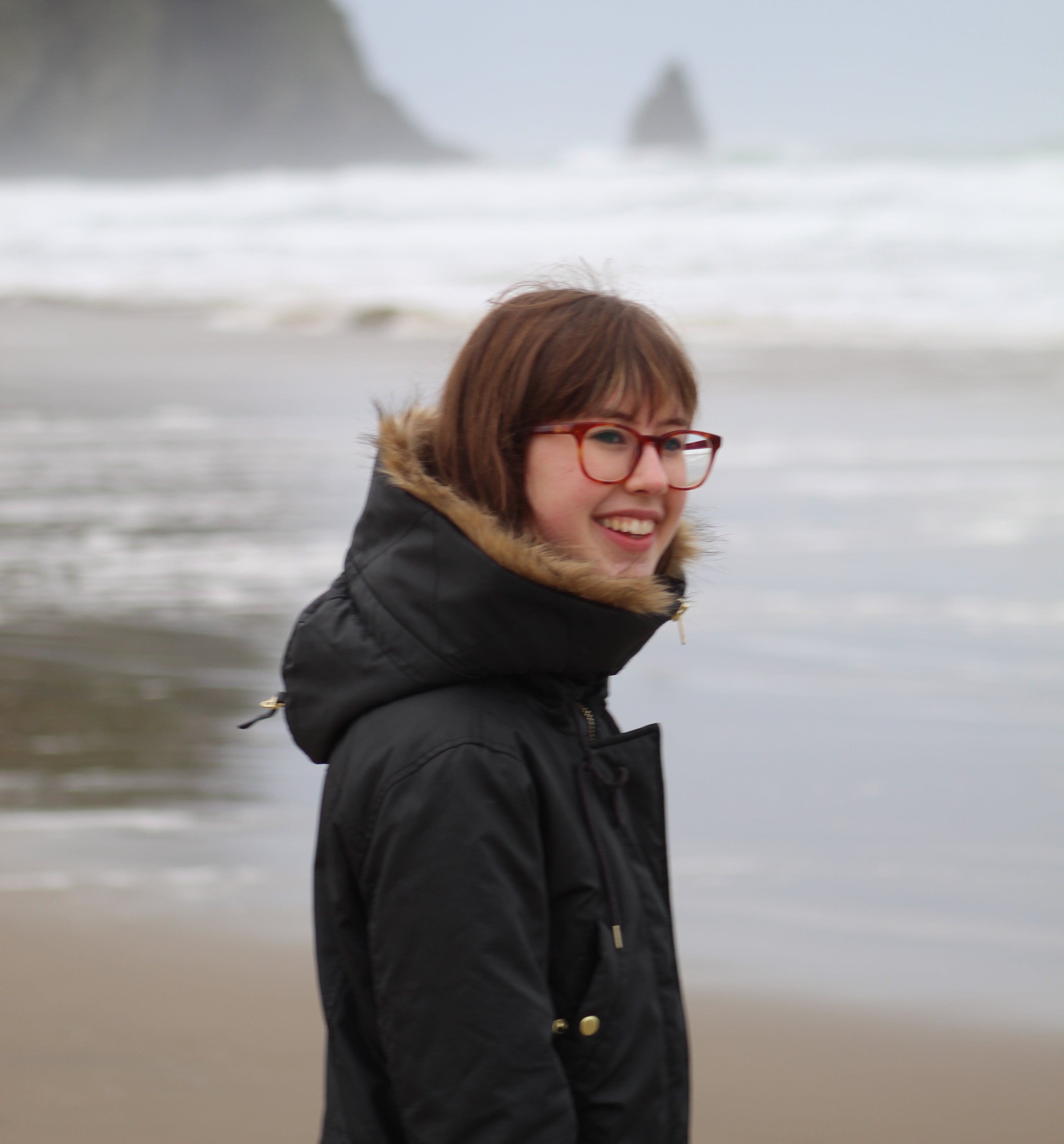 Emily Fowler on the Oregon coast