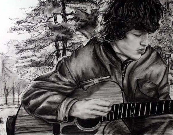 Johnny, charcoal drawing by Madison Cuneo
