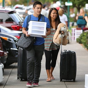 students moving in to residence halls students moving in to residence halls
