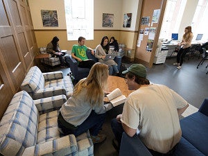 Students in commons area Students in commons area