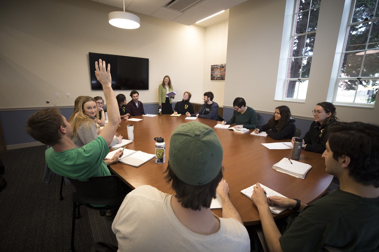 Students in seminar classroom Students in seminar classroom
