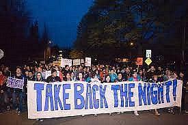 Take Back the Night Rally and Banner
