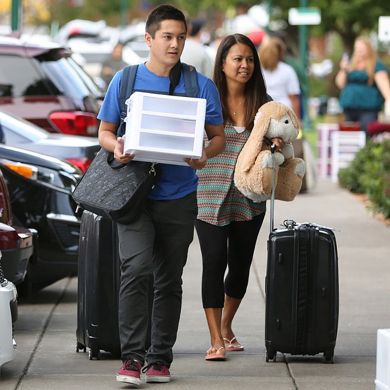 students moving in to residence halls students moving in to residence halls