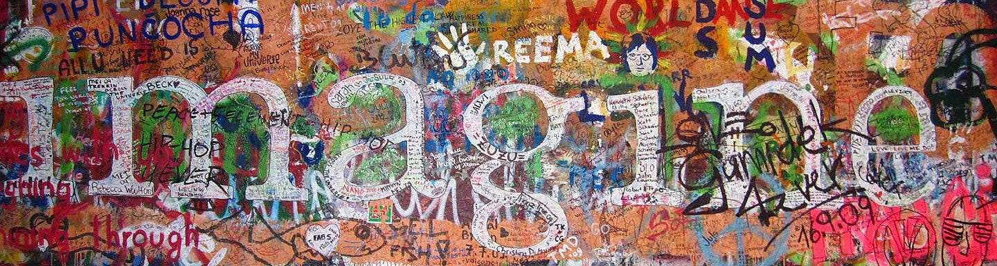 photo of the Lennon wall in Prague, by Kaitlin Hoffman