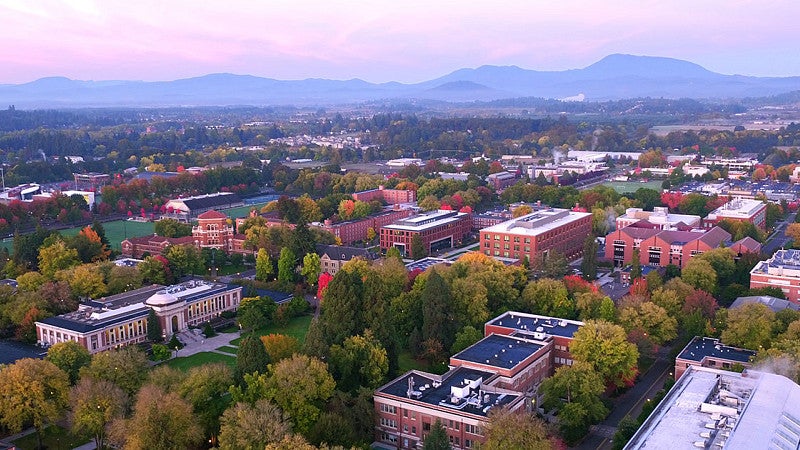 University of Oregon aerial view.