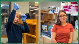Sam Craig  (left) & Mikala Capagej (right)  in a research lab