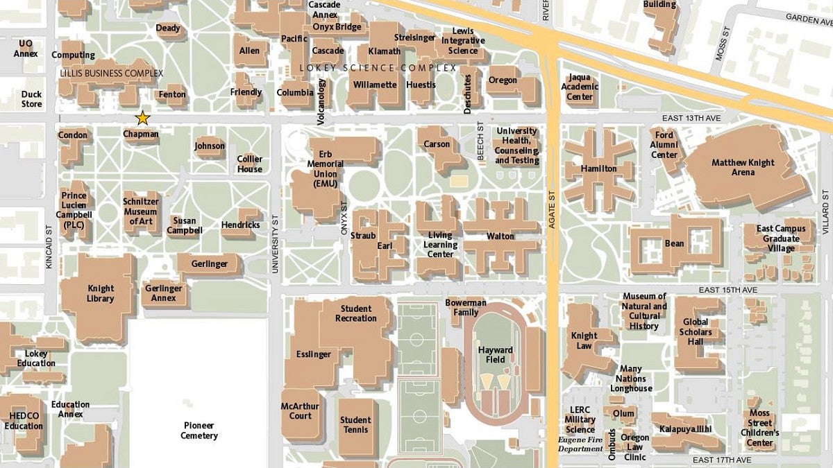 UO campus map UO campus map