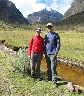 Mark Carey and student in the field