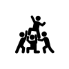 icon of four people in a team building excersise